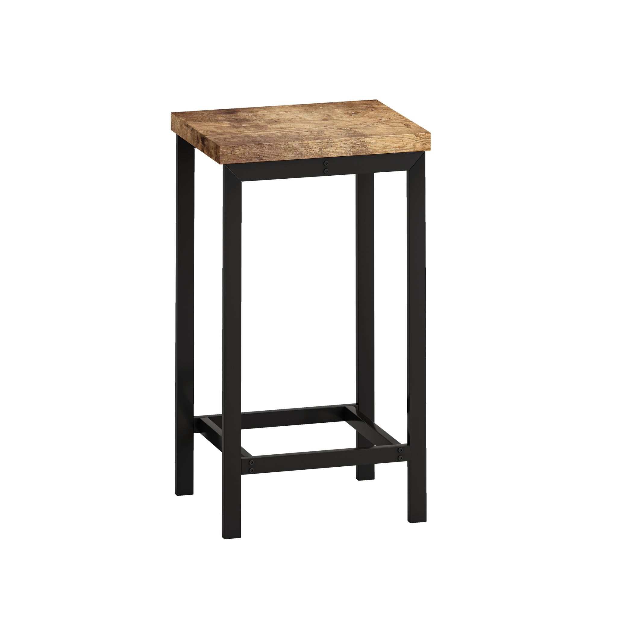 Modern Design Kitchen Dining Table, Pub Table, Long natural+black-desk and chair set-mdf+metal