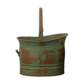 Tinged Metal Bucket Planter With Handles, Patina Rust Finish, Green, Set Of 3 Green Metal