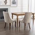 Rayon Cloth Flocking Linen Dining Chairs Channel Kitchen Dinner Chair Comfy Fabric Upholstered Accent Chair For Dining Room With Curved Solid Wood Legs,Set Of 2 Beige , Sw1847Bg Beige Light Brown Dining Room American Traditional Dining Chairs Rubberwood