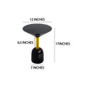 12 Inch Round Cocktail Side End Table, Aluminum Cast Top And Dome Base, Black, Brass Antique Brass Black Aluminum