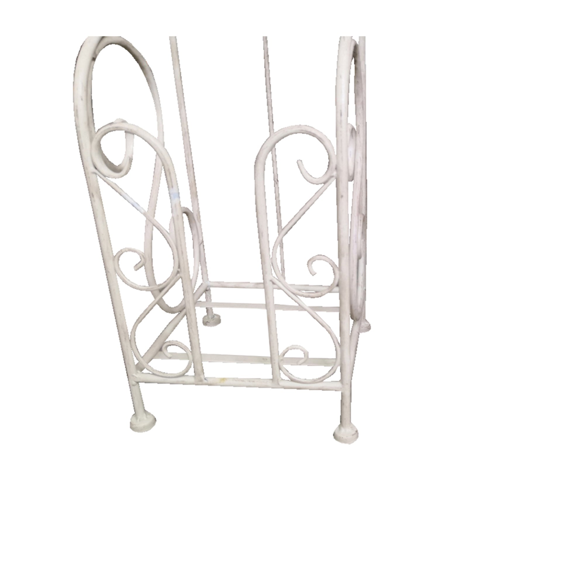 Classic Free Standing Metal Toilet Paper Holder, Off White Off White Aluminium Alloy