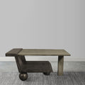 34 Inch Coffee Table, Handcrafted Natural Brown Mango Wood, Modern Contemporary Design Base Natural Walnut Solid Wood