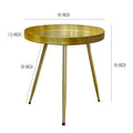 Enid 19 Inch Side End Table, Iron Brass Plating, Tray Top, Modern Sleek Angled Legs Antique Brass Iron