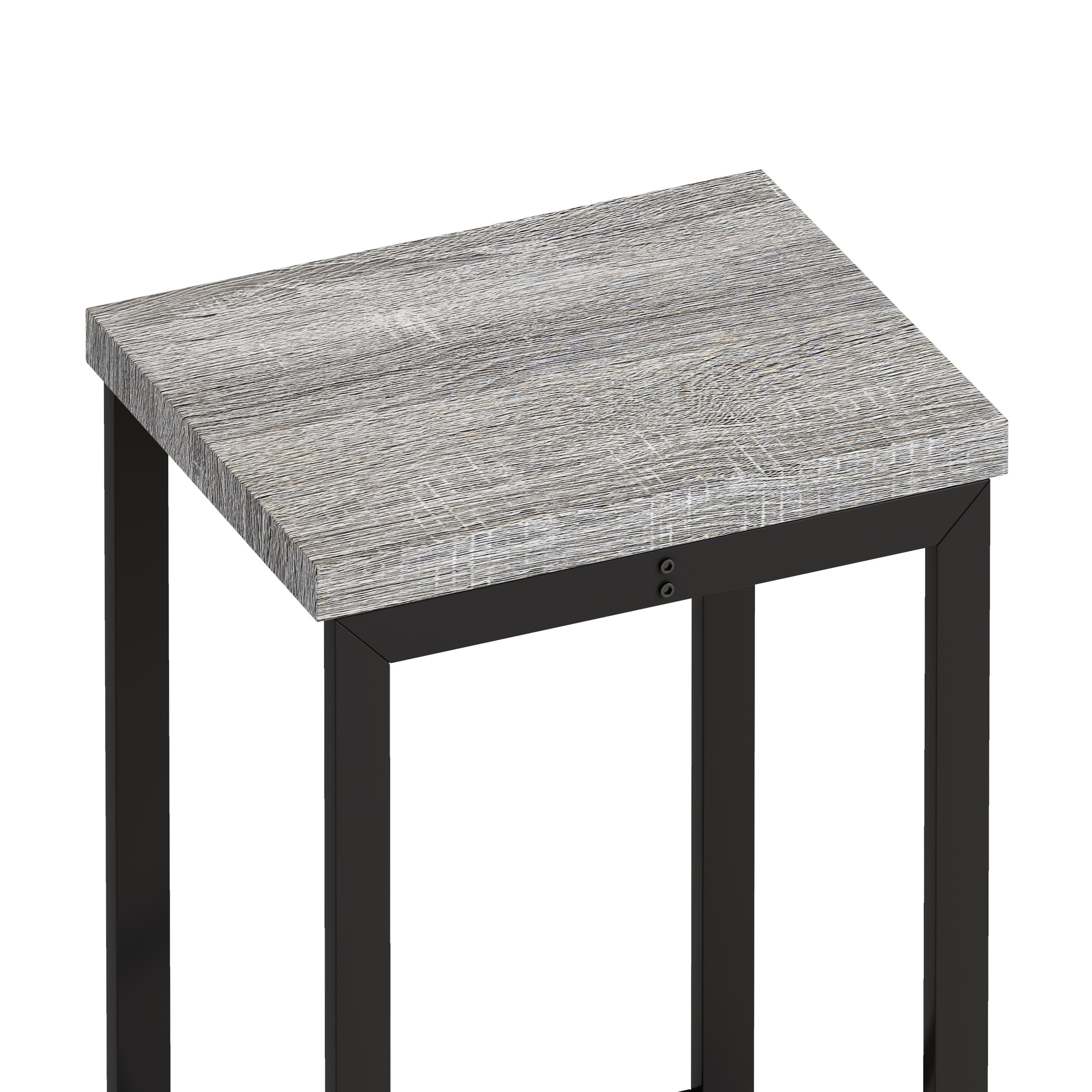 Modern Design Kitchen Dining Table, Pub Table, Long grey+black-desk and chair set-mdf+metal