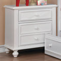 27 Inch Bedside Nightstand, 2 Drawers With Classic Round Knobs, Handcrafted White Wood White Solid Wood Mdf