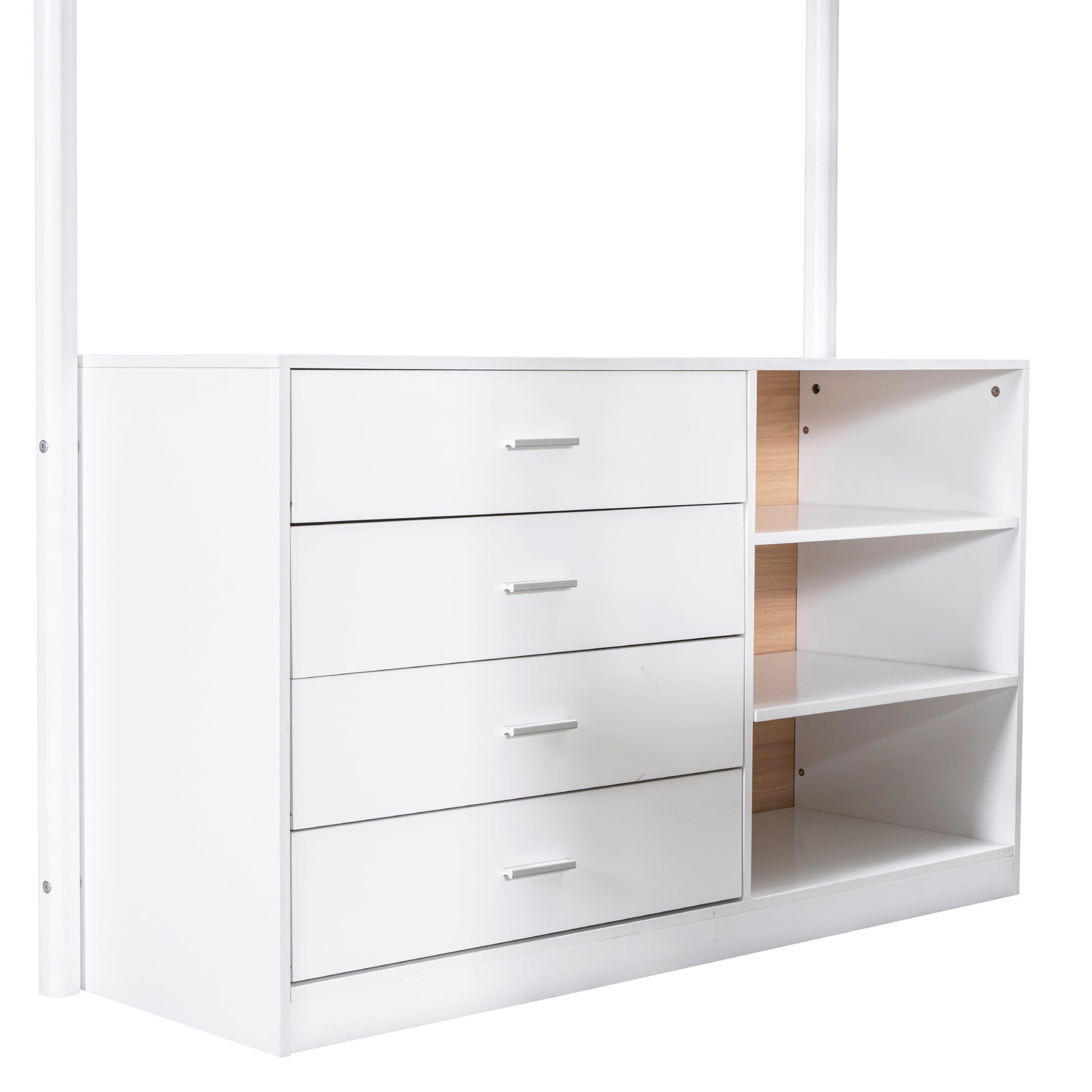 Full Size Teddy Fleeceloft Bed Wood Bed, White Full White Fleece