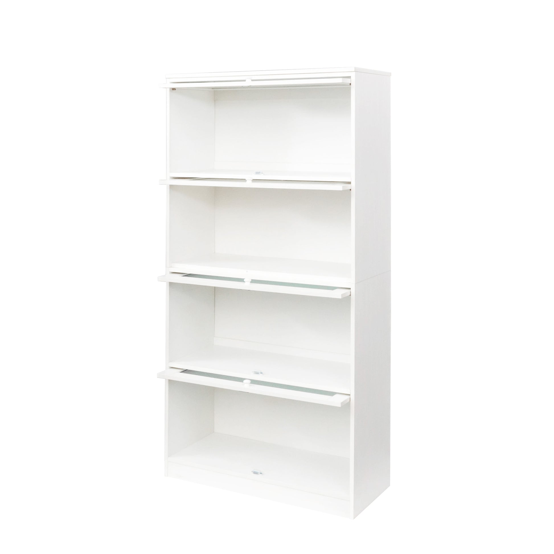 Bookcase Contemporary Closed Back Glass Doors Office Storage Cabinet Floor To Ceiling Low Cabinet Bookcase Against Wall Dustproof Bookshelf White Mdf