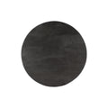 Ridge 32 Inch Handcrafted Round Coffee Table, Mango Wood, Slatted Flared Base, Black Black Solid Wood