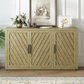 3 Door Large Storage Retro Sideboard with antique natural-solid wood+mdf