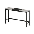 Modern Design Kitchen Dining Table, Pub Table, Long Dining Table Set With 3 Stools, Convenient Hanging Stool Design, Grey Black Grey Black Desk And Chair Set Mdf Metal