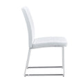 Set Of 2 Dining Chairs, White Dining Chair Set, Pu Material High Backrest Seats And Sturdy Leg Chairs, Suitable For Restaurants, Kitchens, Living Rooms White Pu