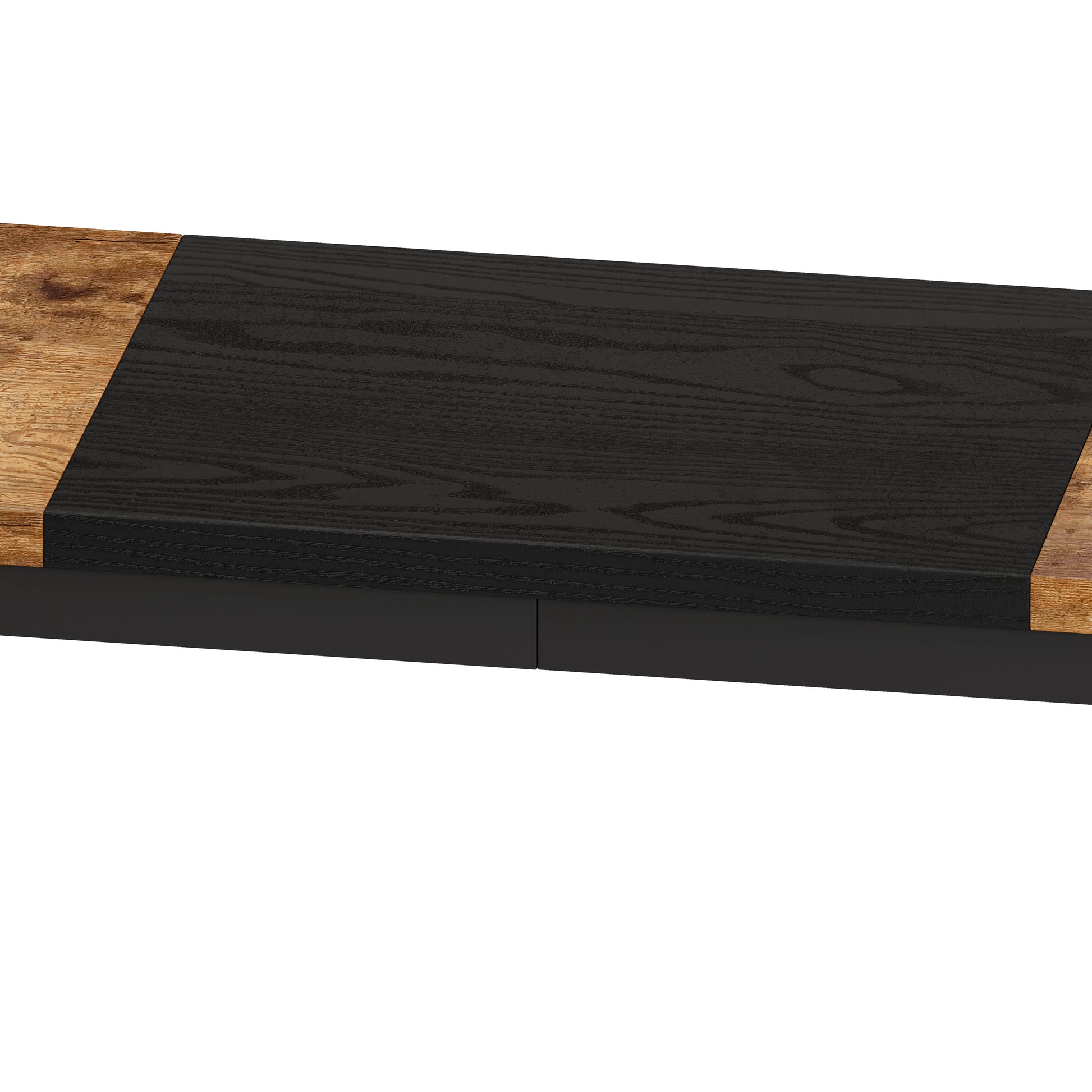 Modern Design Kitchen Dining Table, Pub Table, Long Dining Table Set With 3 Stools, Convenient Hanging Stool Design, Natural Black Natural Black Desk And Chair Set Mdf Metal