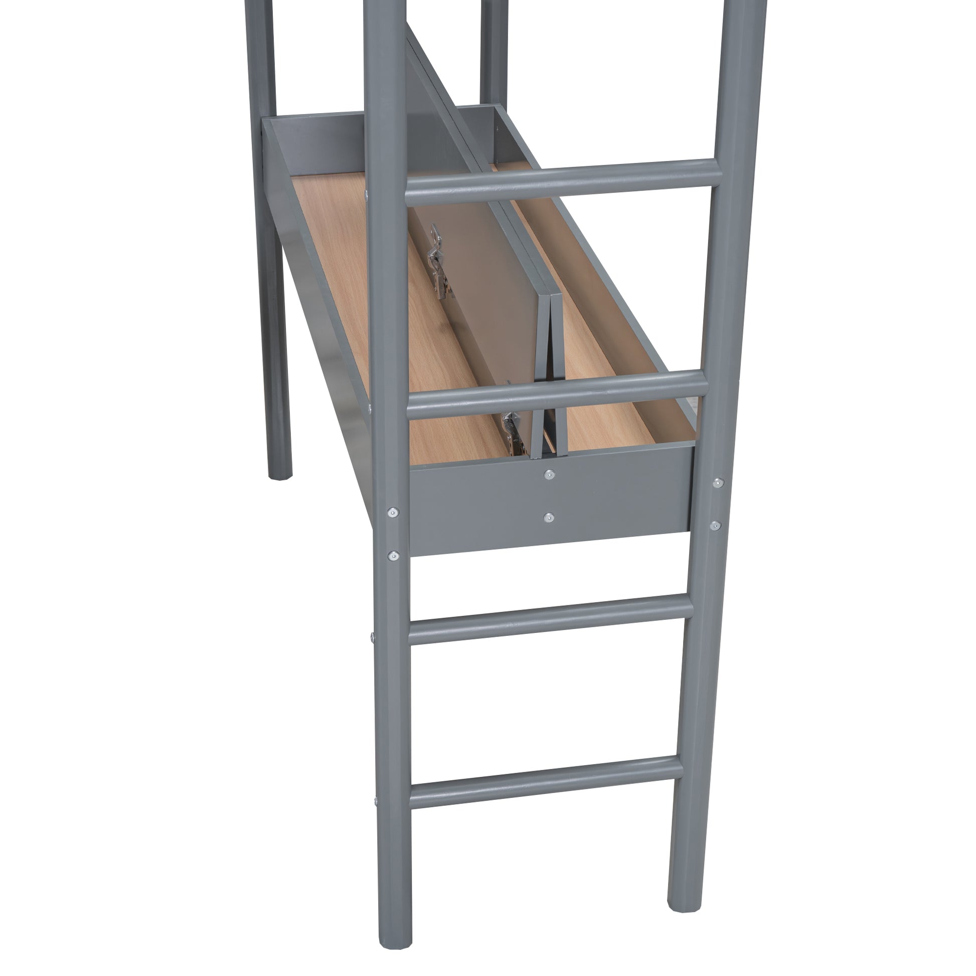 Full Size Teddy Fleeceloft Bed Wood Bed, Gray Full Gray Fleece