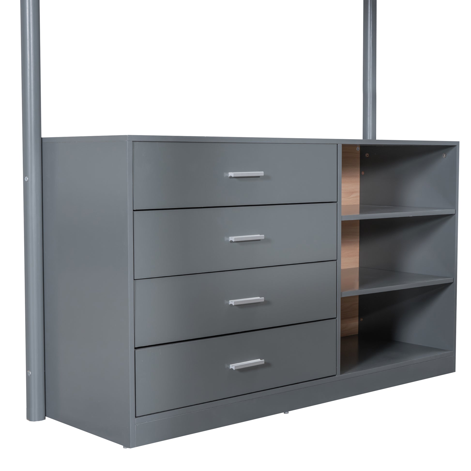 Full Size Teddy Fleeceloft Bed Wood Bed, Gray Full Gray Fleece