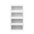 Bookcase Contemporary Closed Back Glass Doors Office Storage Cabinet Floor To Ceiling Low Cabinet Bookcase Against Wall Dustproof Bookshelf White Mdf