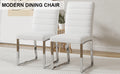 Set Of 2 Dining Chairs, White Dining Chair Set, Pu Material High Backrest Seats And Sturdy Leg Chairs, Suitable For Restaurants, Kitchens, Living Rooms White Pu