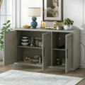 3 Door Large Storage Retro Sideboard with antique gray-solid wood+mdf