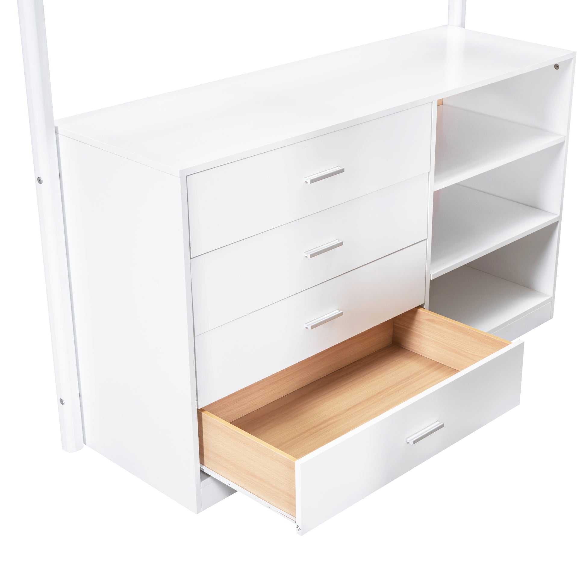 Full Size Teddy Fleeceloft Bed Wood Bed, White Full White Fleece