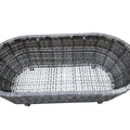 Modern Outdoor Wicker Oval Coffee Table with