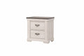 1Pc Farmhouse Style Two Drawer Night Stand Nightstand End Table Beige Finish Rustic Bedroom Solid Wood Wooden Furniture Beige Gray White 2 Drawers Bedroom Bedside Cabinet