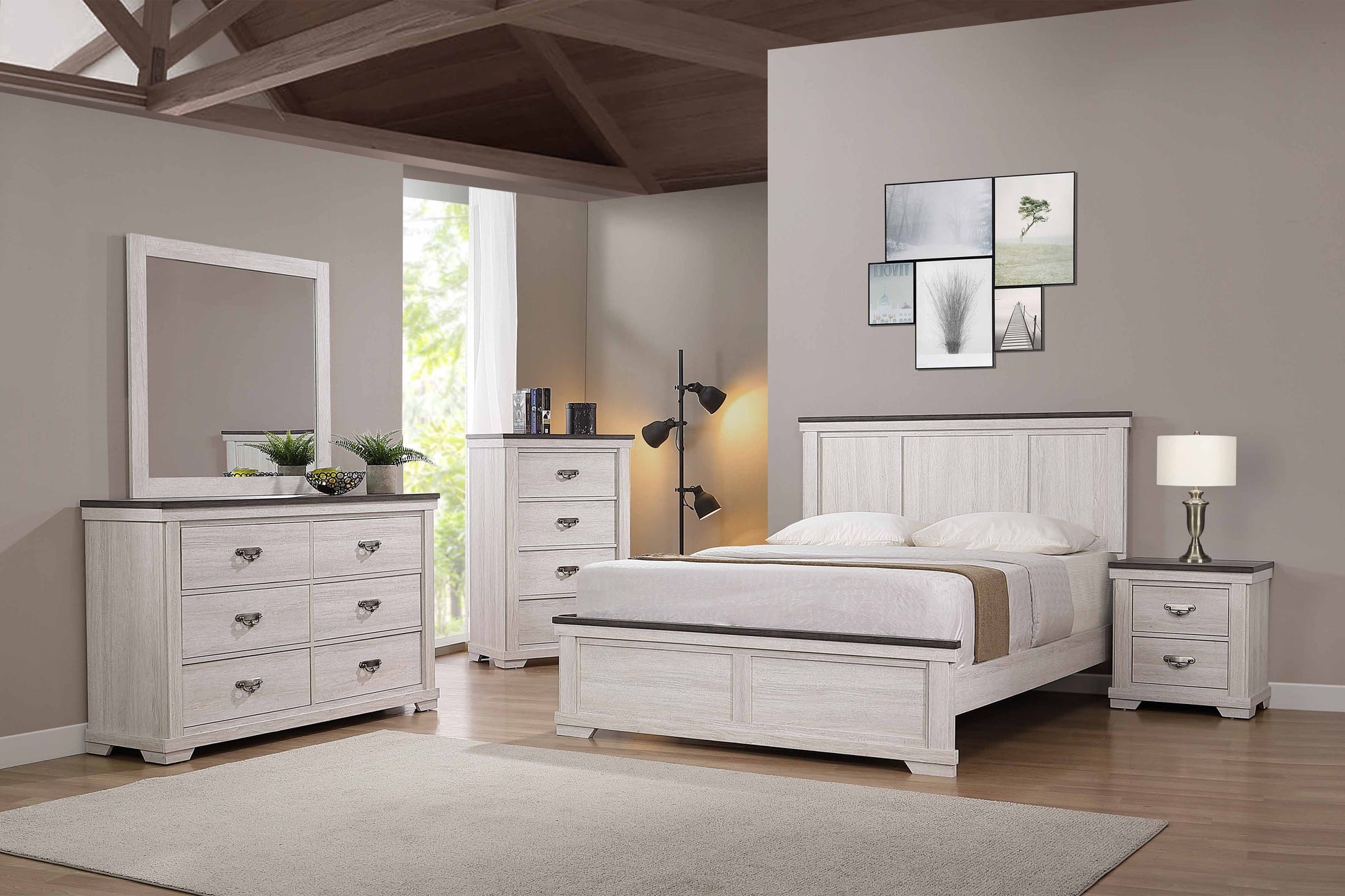 1Pc Farmhouse Style Six Drawer Dresser Beige Finish Rustic Bedroom Sol 1Pc Farmhouse Style Six Drawer Dresser Beige Finish Rustic Bedroom Sol
