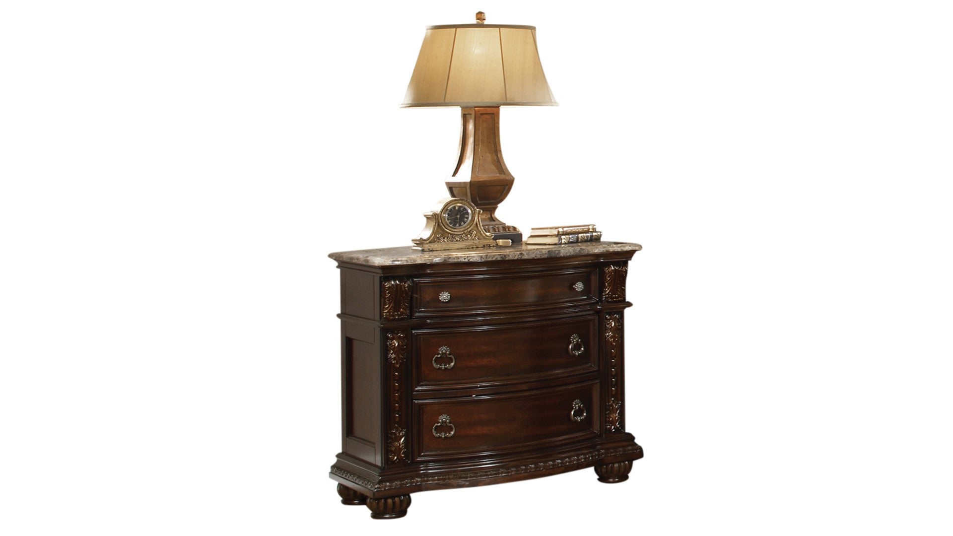 Traditional Style 3 Drawer Nightstand Made With Wood In Dark Walnut Dark Brown 2 Drawers Bedside Cabinet Traditional Drawers Solid Wood Mdf Wood