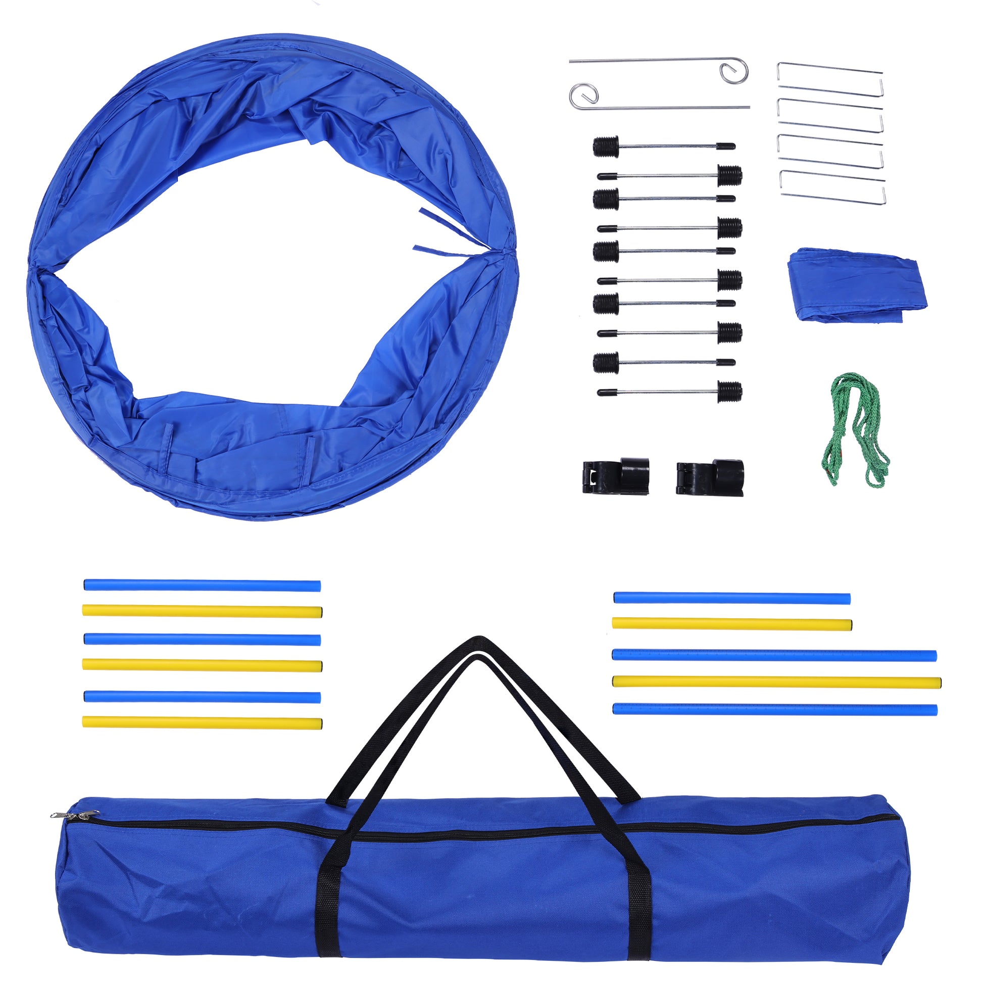 4 Pack Obstacle Dog Agility Training Blue Yellow Plastic