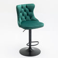 Swivel Velvet Barstools Adjusatble Seat Height From 25 33 Inch,17.7Inch Base, Modern Upholstered Bar Stools With Backs Comfortable Tufted For Home Pub And Kitchen Island,Green,Set Of 2,Sw1812Gn Green Dining Room American Design Foam Velvet