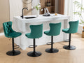 Swivel Velvet Barstools Adjusatble Seat Height From 25 33 Inch,17.7Inch Base, Modern Upholstered Bar Stools With Backs Comfortable Tufted For Home Pub And Kitchen Island,Green,Set Of 2,Sw1812Gn Green Dining Room American Design Foam Velvet