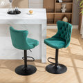 Swivel Velvet Barstools Adjusatble Seat Height From 25 33 Inch,17.7Inch Base, Modern Upholstered Bar Stools With Backs Comfortable Tufted For Home Pub And Kitchen Island,Green,Set Of 2,Sw1812Gn Green Dining Room American Design Foam Velvet