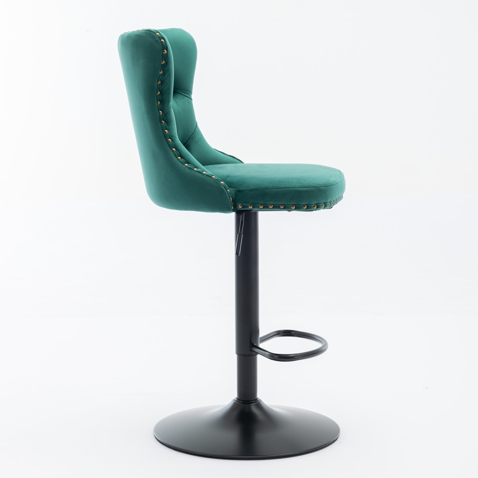 Swivel Velvet Barstools Adjusatble Seat Height From 25 33 Inch,17.7Inch Base, Modern Upholstered Bar Stools With Backs Comfortable Tufted For Home Pub And Kitchen Island,Green,Set Of 2,Sw1812Gn Green Dining Room American Design Foam Velvet