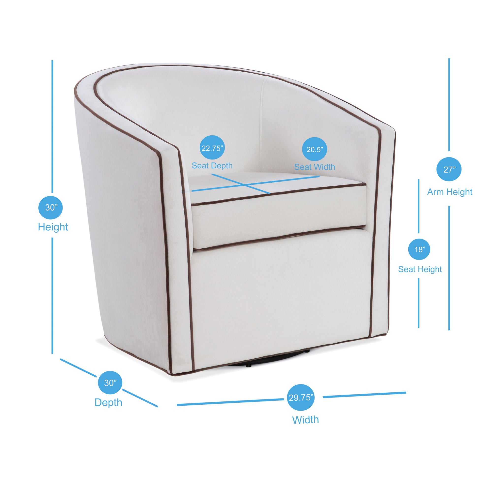 Kendall Cream Swivel Chair Cream Mid Century Modern Foam Velvet