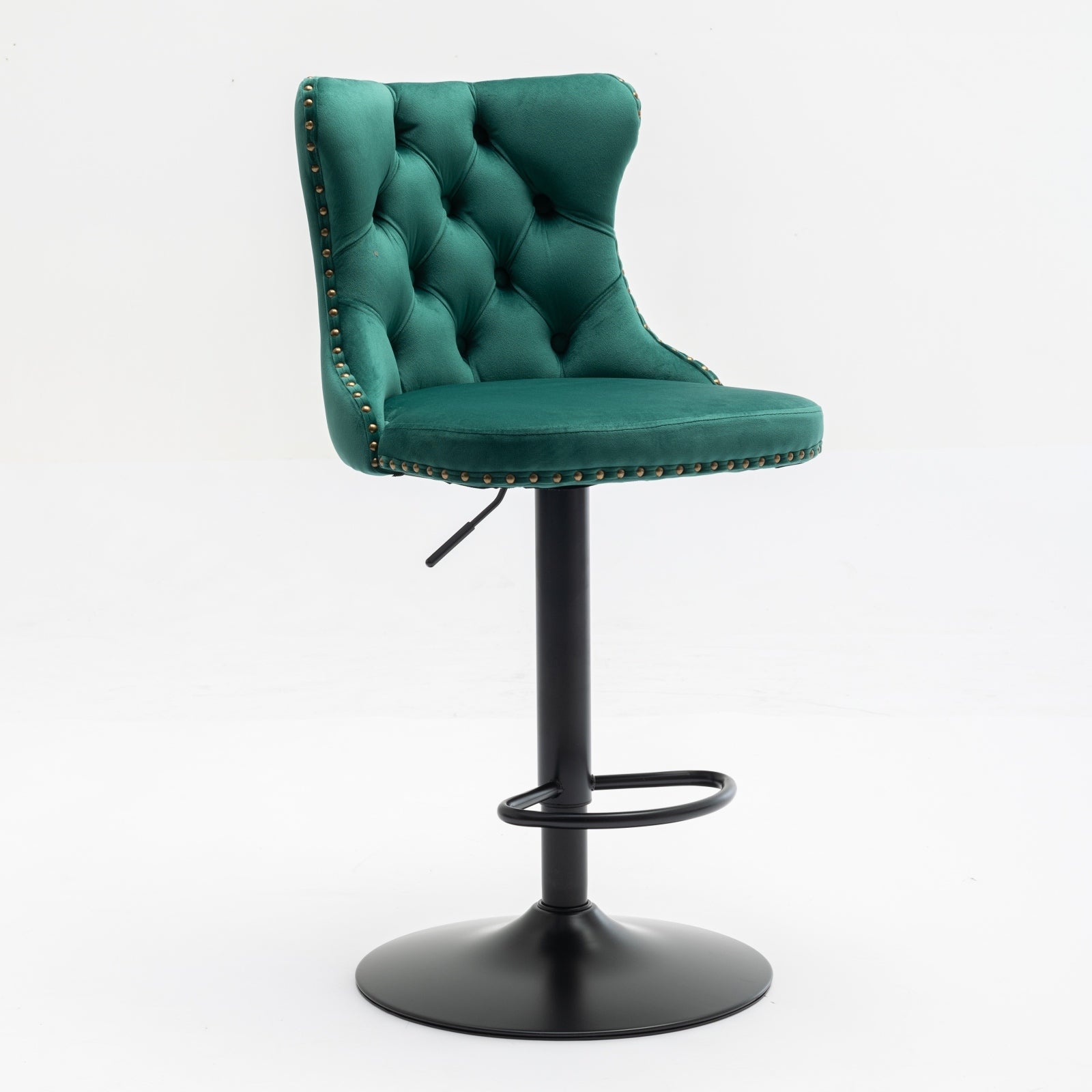 Swivel Velvet Barstools Adjusatble Seat Height From 25 33 Inch,17.7Inch Base, Modern Upholstered Bar Stools With Backs Comfortable Tufted For Home Pub And Kitchen Island,Green,Set Of 2,Sw1812Gn Green Dining Room American Design Foam Velvet