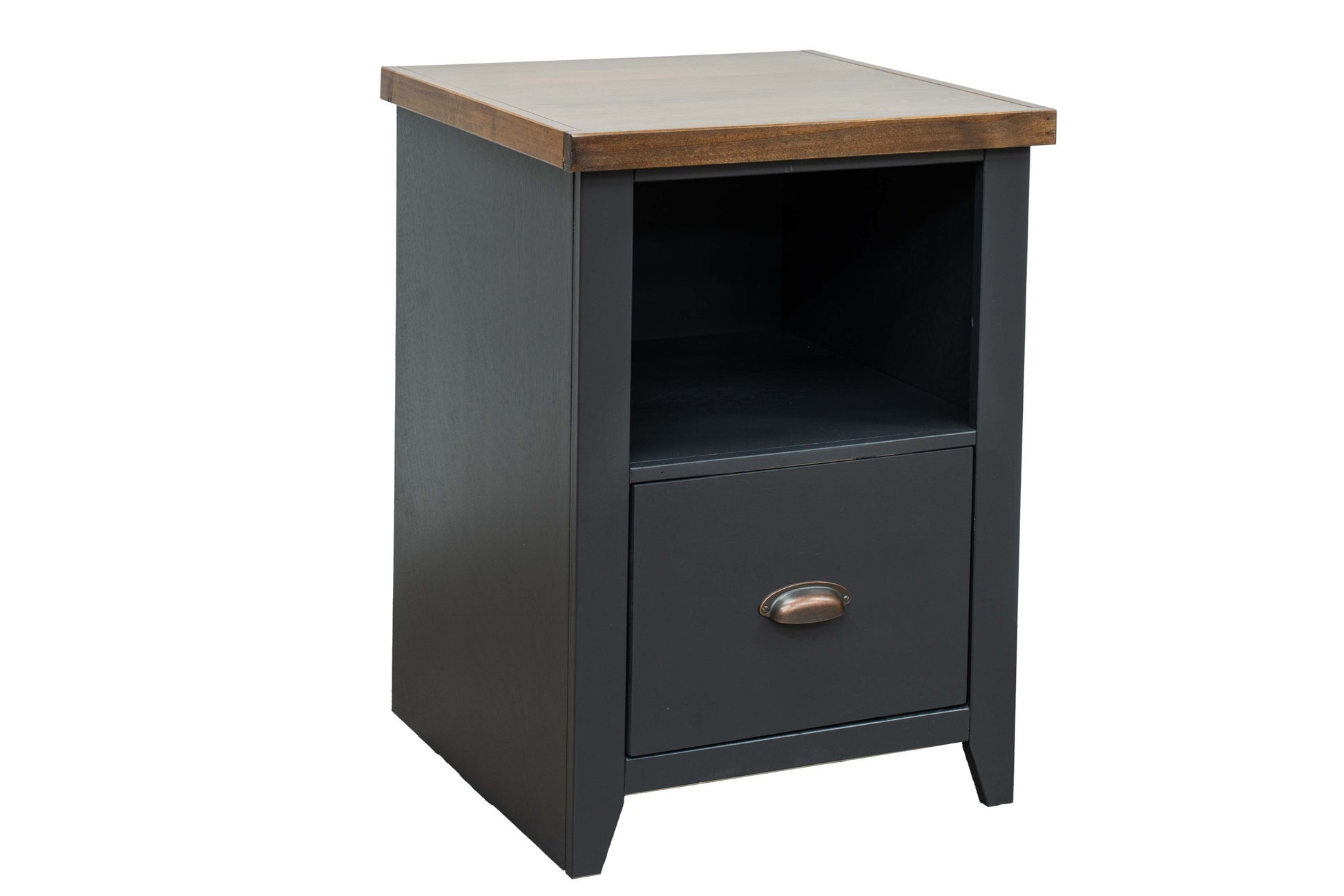 Essex 22 Inch 1 Drawer File, No Assembly Required, Black And Whiskey Finish Filing Cabinets 1 2 Drawers Black Office Drawers Included Coastal,Farmhouse Poplar Wood