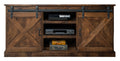 Farmhouse 66 Inch Tv Stand Console For Tvs Up To 80 Inches, No Assembly Required, Aged Whiskey Finish Brown Brown Primary Living Space 60 69 Inches 80 89 Inches Farmhouse,Lodge,Rustic Alder 80 Inches Wood