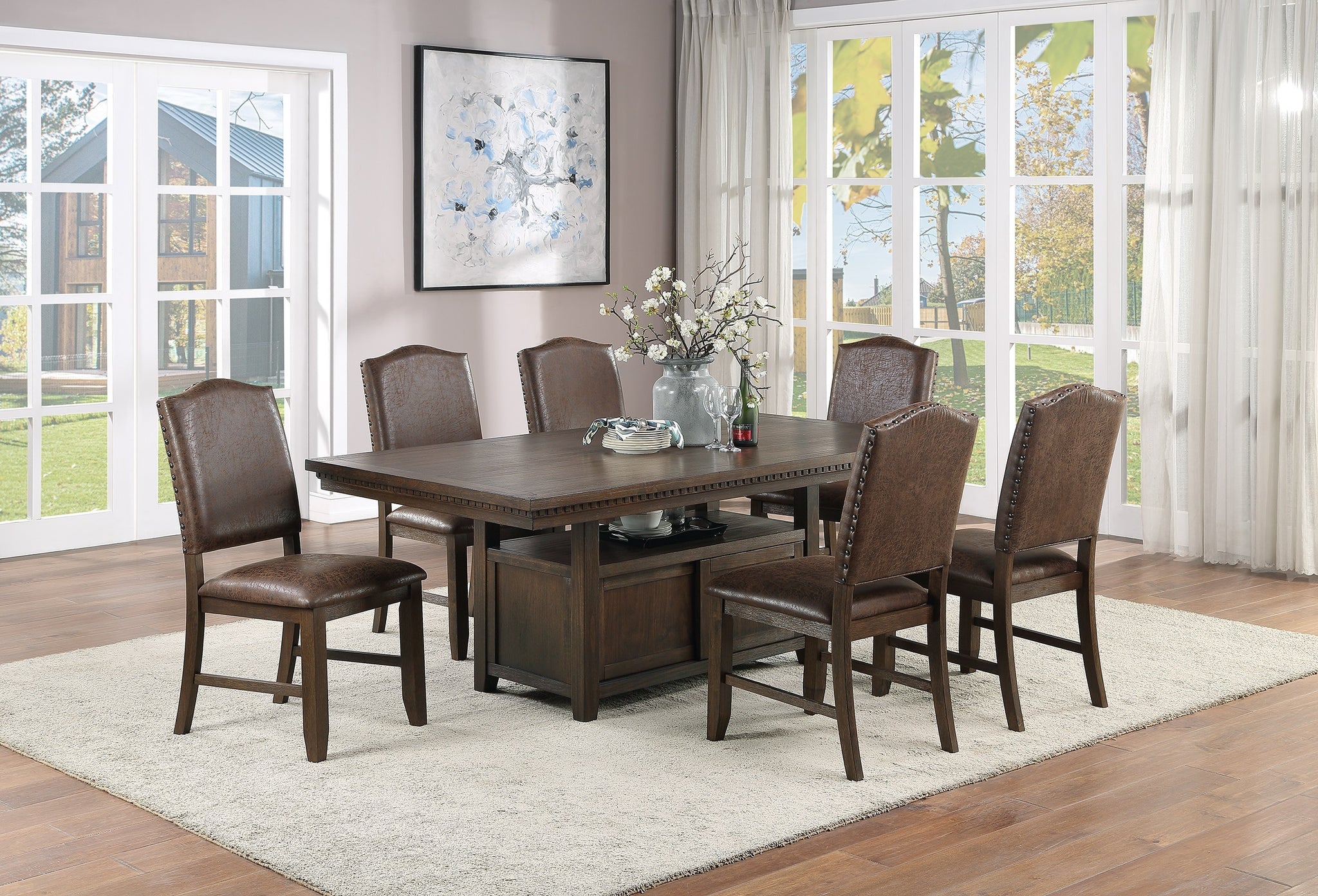 Dining Room Furniture Rustic Espresso Counter Height