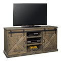 Farmhouse 66 Inch Tv Stand Console For Tvs Up To 80 Inches, No Assembly Required, Barnwood Finish Brown Brown Primary Living Space 60 69 Inches 80 89 Inches Farmhouse,Lodge,Rustic Alder 80 Inches