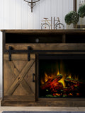 Farmhouse 66 Inch Electric Fireplace Tv Stand For Tvs Up To 80 Inches, Minimal Assembly, Barnwood Finish Electric Brown Primary Living Space Alder Yes Insert Electric Up To 40 No Brown 400 Vent Free Farmhouse,Lodge,Rustic Wood