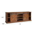 Farmhouse 85 Inch Tv Stand Console For Tvs Up To 95 Inches, No Assembly Required, Aged Whiskey Finish Brown Brown Primary Living Space 80 89 Inches 90 Inches Or Larger Farmhouse,Lodge,Rustic Alder 85 Inches Wood