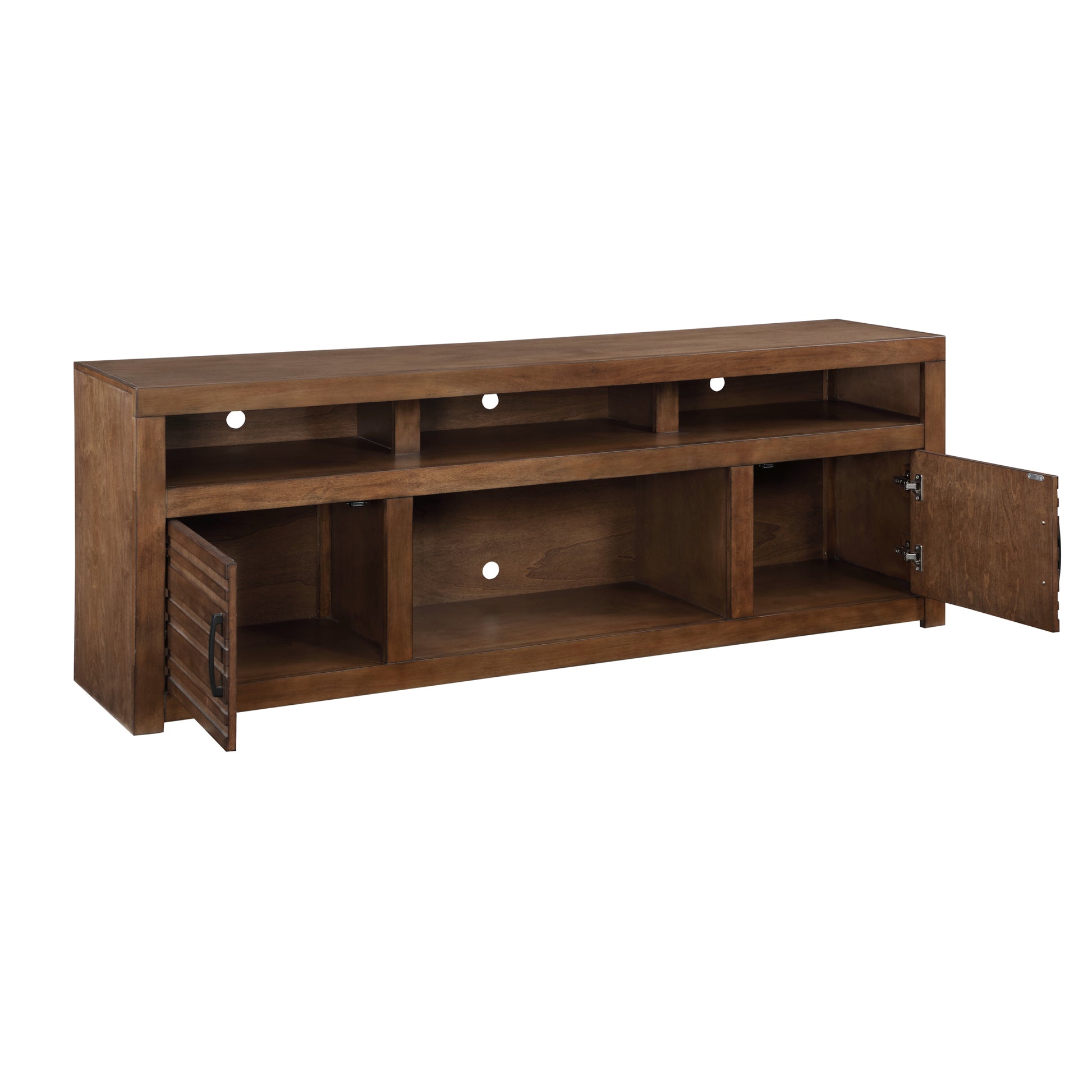 Sausalito 72 Inch Tv Stand Console For Tvs Up To 85 Inches, No Assembly Required, Whiskey Finish Brown Brown Primary Living Space 80 89 Inches 80 89 Inches Lodge,Rustic,Transitional Alder 85 Inches Wood