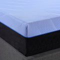 12 Inch Refresh Flex Head Memory Foam Hybrid Mattress And Adjustable Base Bundle, Queen Size Queen Blue Foam Foam Spring