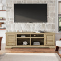 Topanga 83 Inch Tv Stand Console For Tvs Up To 95 Inches, No Assembly Required, Alabaster Finish Beige Primary Living Space 90 Inches Or Larger 90 Inches Or Larger Coastal,Rustic,Transitional Oak 85 Inches Wood