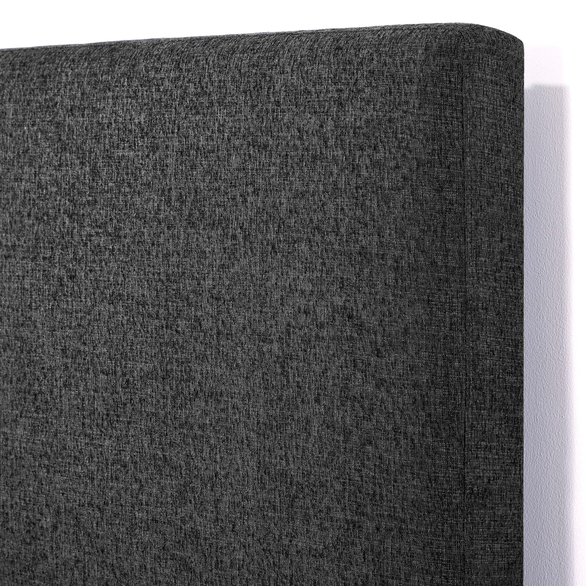 Queen Size Charcoal Grey Upholstered Platform Bed Box Spring Required Queen Grey Wood Bedroom Contemporary,Modern,Transitional Bed Frame Foam Polyester Polyester