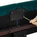 Queen Size Green Velvet Tufted Upholstered Platform Bed Box Spring Required Queen Green Wood Bedroom Contemporary,Modern,Transitional Bed Frame Foam Velvet Polyester
