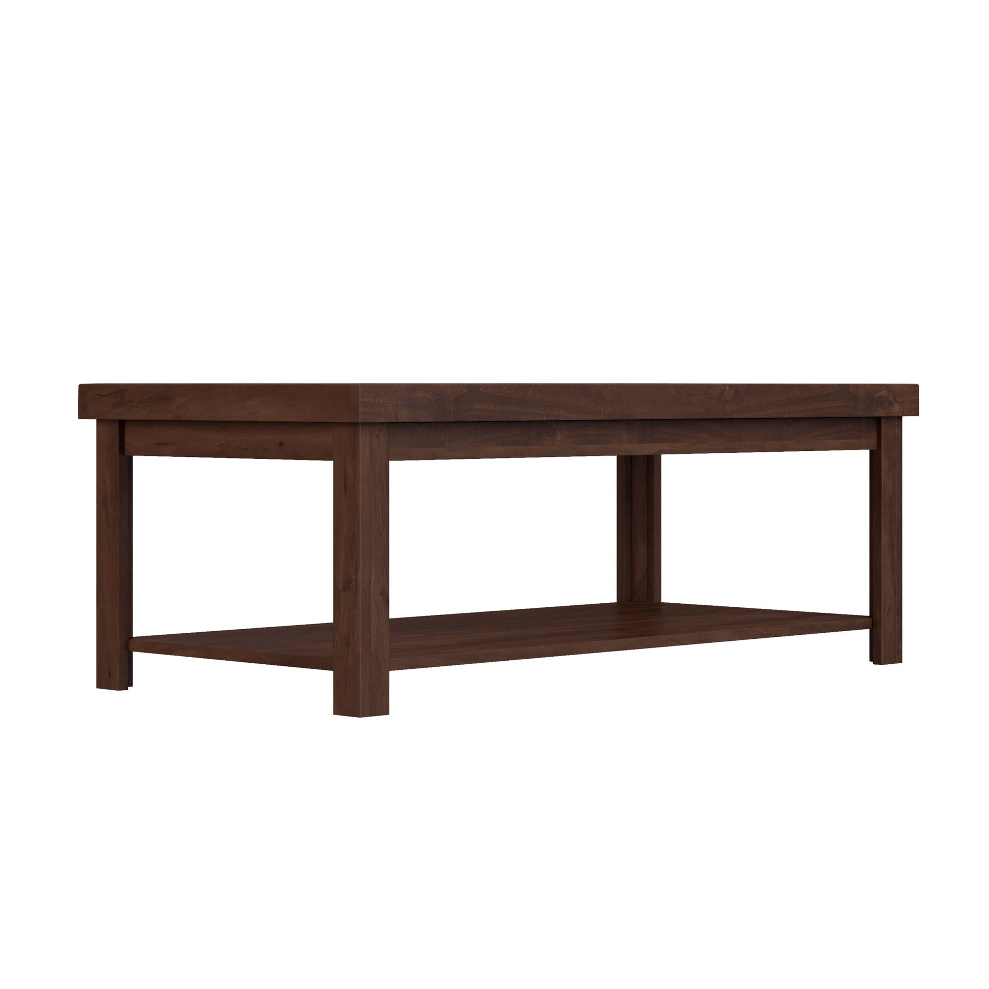 Sausalito 48" Coffee Table, No Assembly Required, Whiskey Finish Brown Brown Primary Living Space Lodge,Rustic,Transitional Freestanding Alder Rectangular Coffee & End Tables Wood