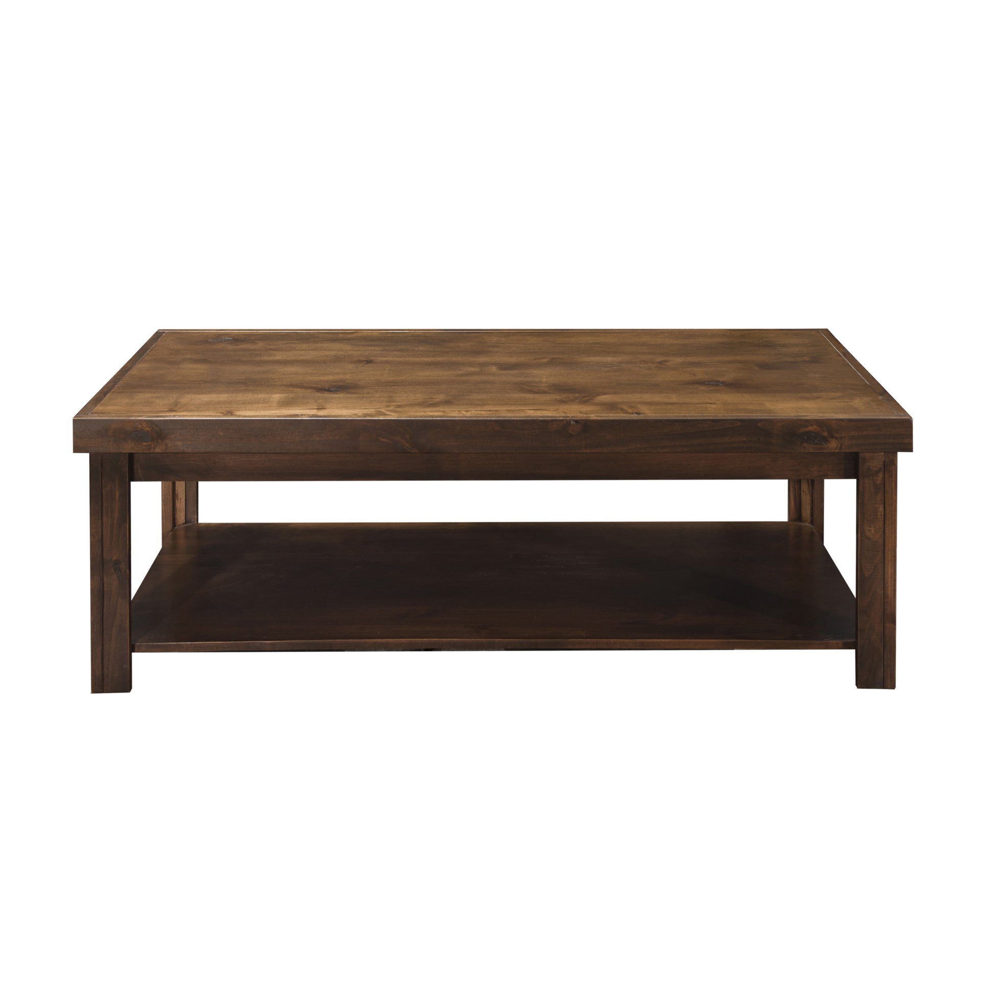 Sausalito 48" Coffee Table, No Assembly Required, Whiskey Finish Brown Brown Primary Living Space Lodge,Rustic,Transitional Freestanding Alder Rectangular Coffee & End Tables Wood