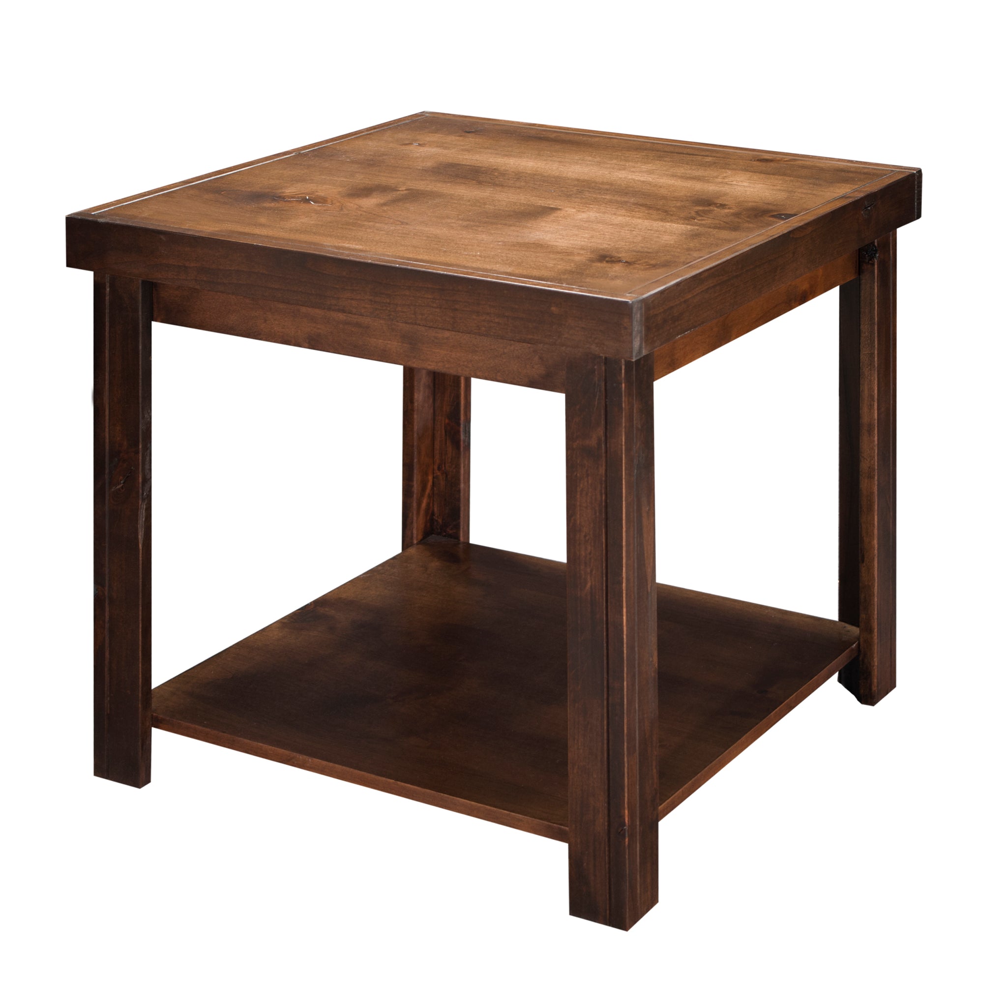 Sausalito 24" Side Table, No Assembly Required, Whiskey Finish Brown Brown Lodge,Rustic,Transitional Freestanding Alder Square Coffee & End Tables Wood