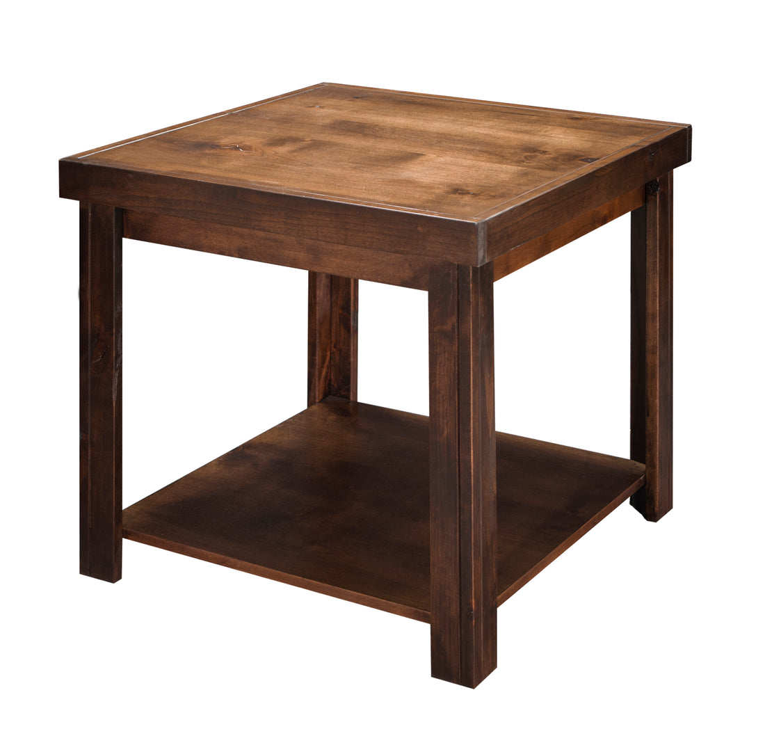 Sausalito 24" Side Table, No Assembly Required, Whiskey Finish Brown Brown Lodge,Rustic,Transitional Freestanding Alder Square Coffee & End Tables Wood