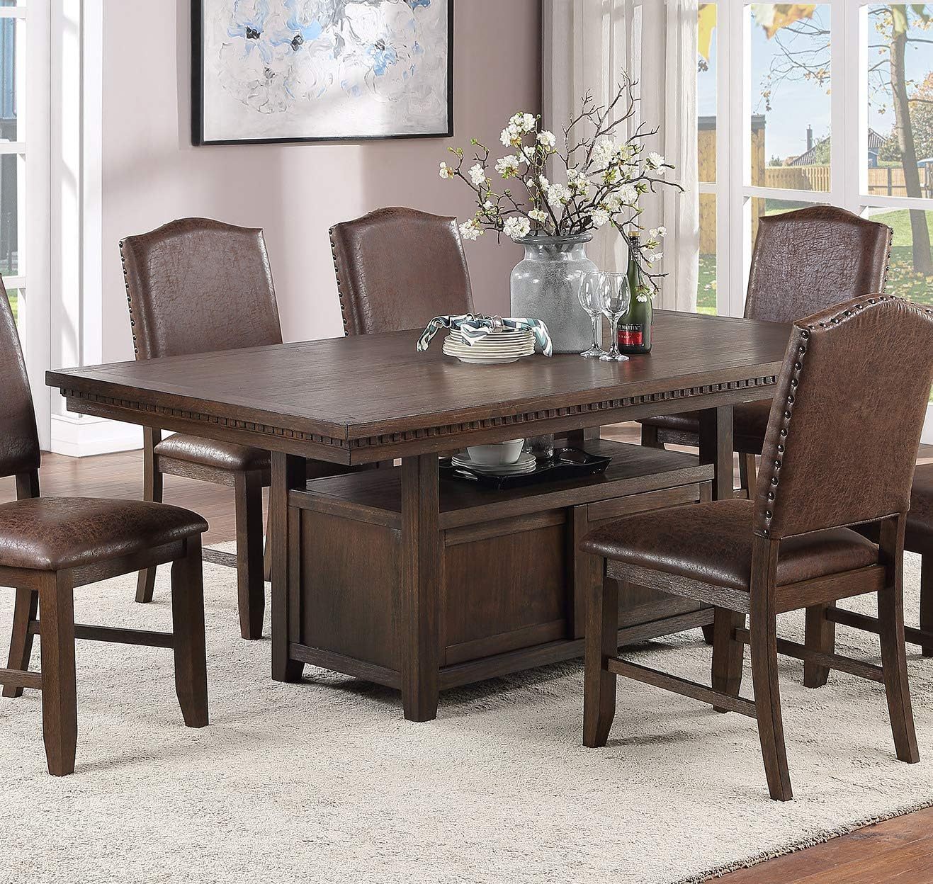 Dining Room Furniture Rustic Espresso Counter Height