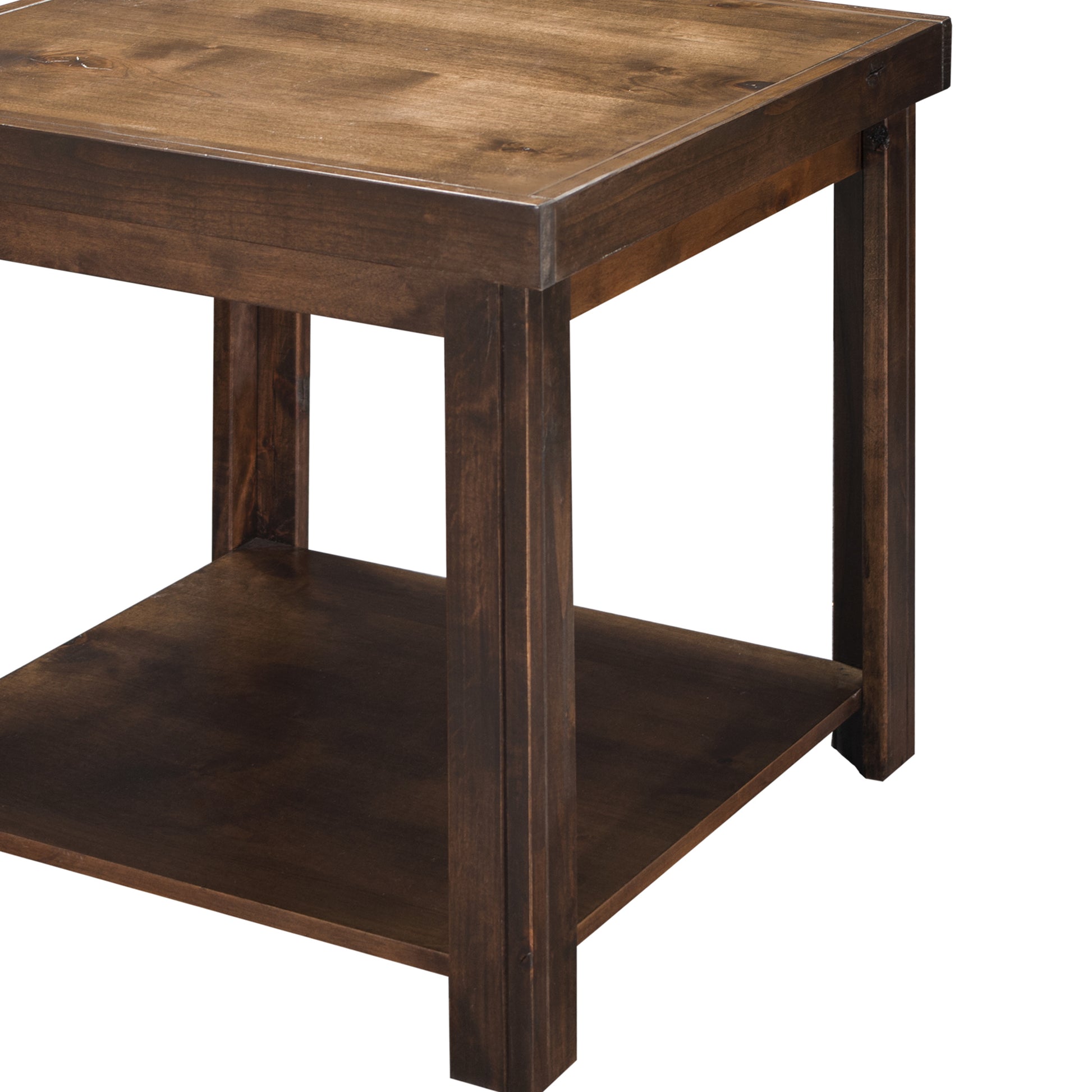 Sausalito 24" Side Table, No Assembly Required, Whiskey Finish Brown Brown Lodge,Rustic,Transitional Freestanding Alder Square Coffee & End Tables Wood